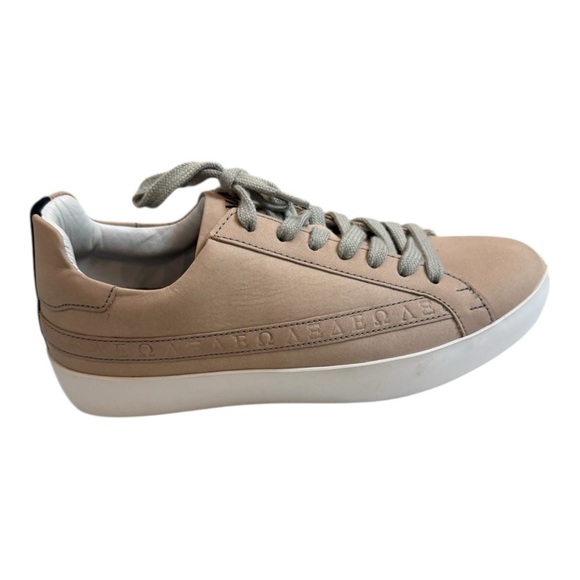 Sans Matin Beige Leather Low Top Sneakers Size 36 - Picture 5 of 6